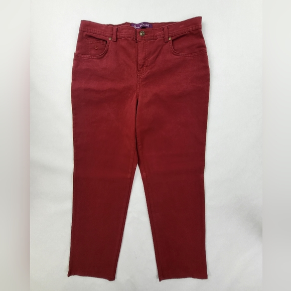 Gloria Vanderbilt Amanda Womens Size 14 Short Stretch Jeans Burgandy NWT - Picture 1 of 9